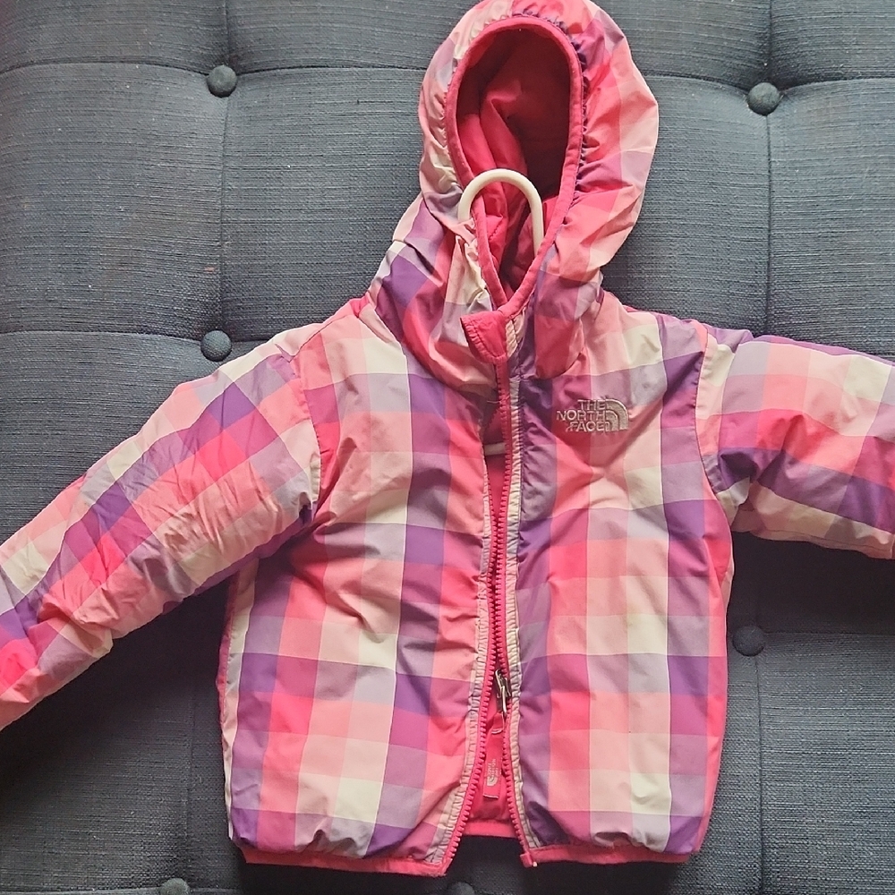 The North Face Pink and Purple Plaid Jacket